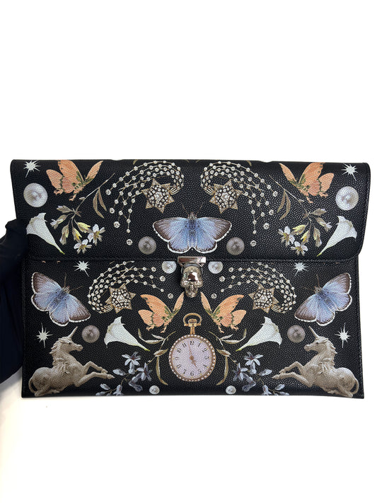 Alexander McQueen Skull & Floral Print Clutch Bag