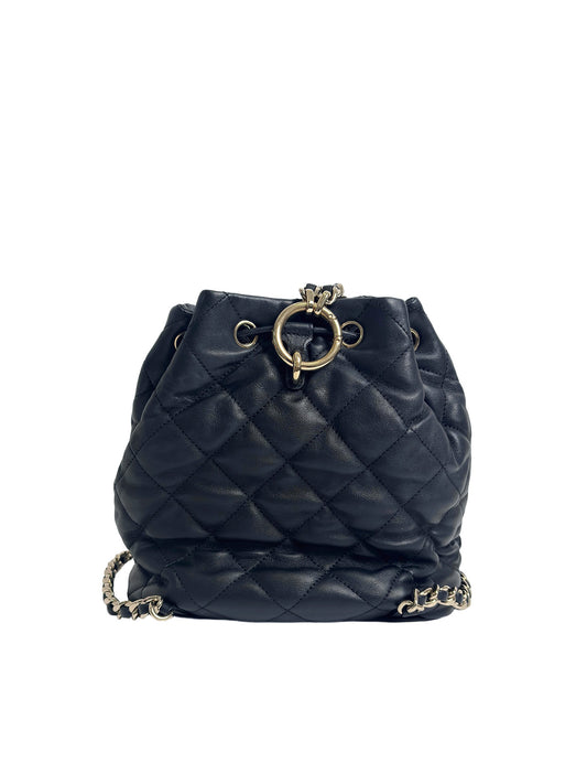 CHANEL 23b collection quilted calfskin drawstring backpack