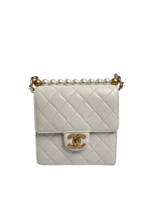 CHANEL Classic Flap with Pearl Embellished Chain