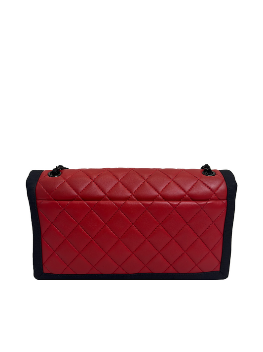 CHANEL Red Quilted Flap Crossbody Bag