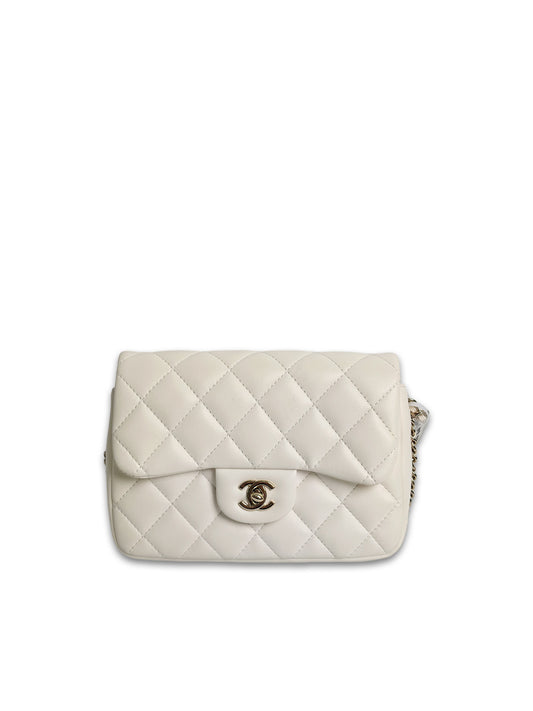 CHANEL mini flap bag with pearl chain