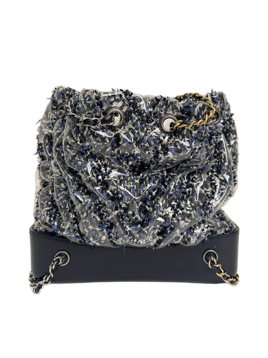CHANEL Sheer Tweed & Vinyl Bucket Bag