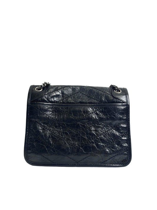 YSL niki quilted crinkled leather crossbody bag